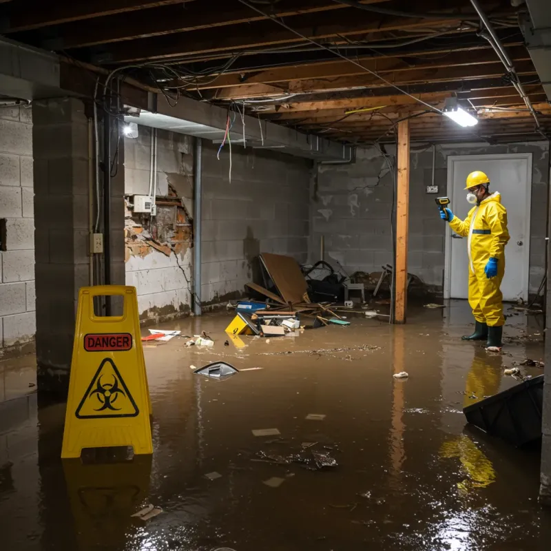 Flooded Basement Electrical Hazard in Maple Heights, OH Property